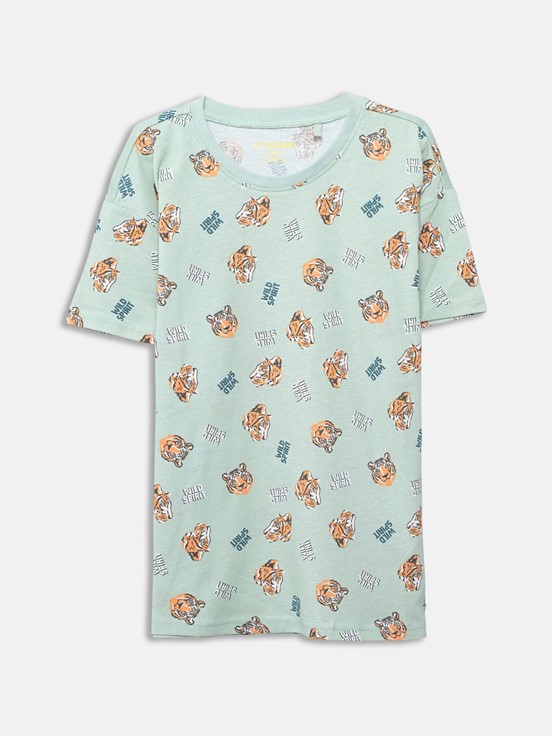 Pijama Takım MAT YEŞİL BASKILI