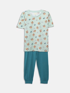 Pijama Takım MAT YEŞİL BASKILI