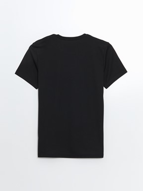 Bisiklet Yaka Erkek Spor Tişört YENİ SİYAH