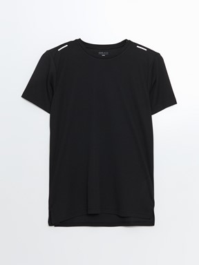 Bisiklet Yaka Erkek Spor Tişört YENİ SİYAH