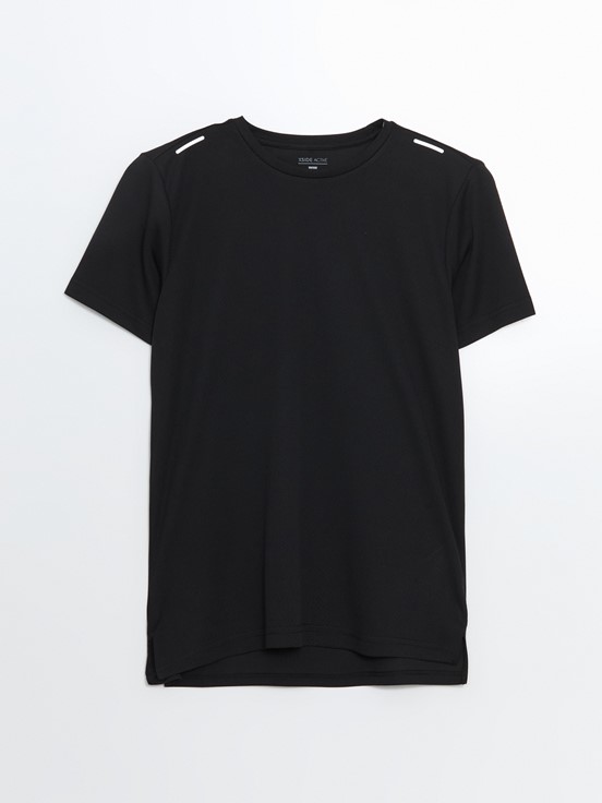 Bisiklet Yaka Erkek Spor Tişört YENİ SİYAH