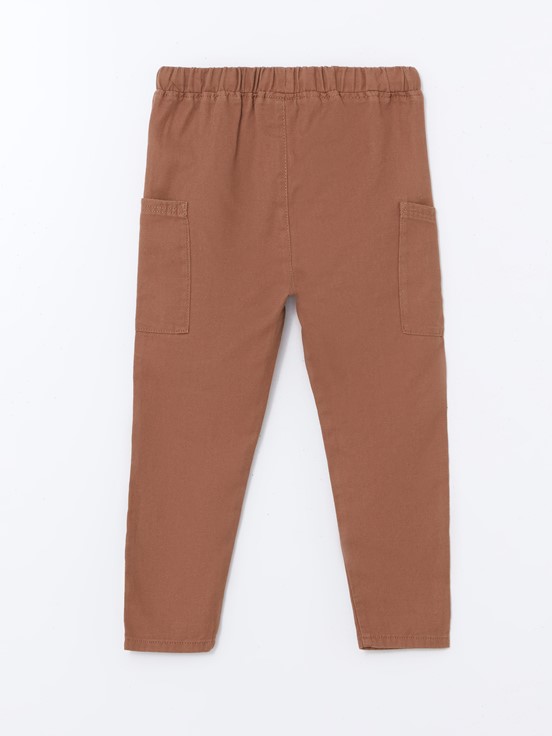 Beli Lastikli Erkek Çocuk Jogger Pantolon AÇIK KAHVERENGİ