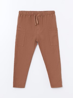 Beli Lastikli Erkek Çocuk Jogger Pantolon AÇIK KAHVERENGİ