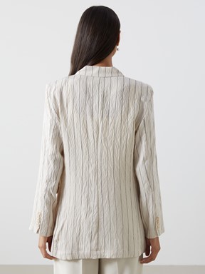 Blazer Ceket BEJ ÇİZGİLİ