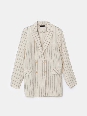 Blazer Ceket BEJ ÇİZGİLİ