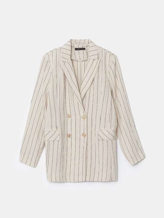 Blazer Ceket BEJ ÇİZGİLİ