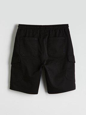 LCW CASUAL Slim Fit Erkek Kargo Şort SİYAH