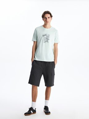 LCW CASUAL Slim Fit Erkek Kargo Şort HAKİ