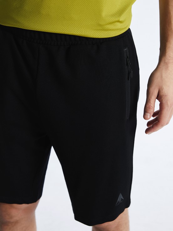Slim Fit Erkek Spor Şort YENİ SİYAH