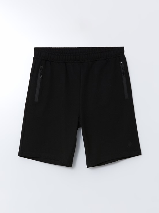 Slim Fit Erkek Spor Şort YENİ SİYAH