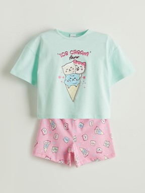 Şortlu Pijama Takımı PASTEL MAVİ