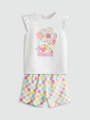 Şortlu Pijama Takımı OPTİK BEYAZ