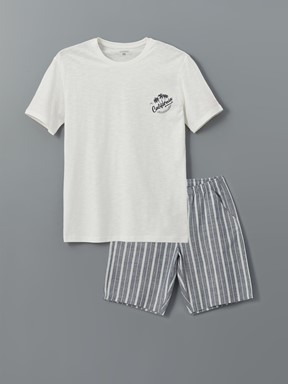 Şortlu Pijama Takımı EKRU