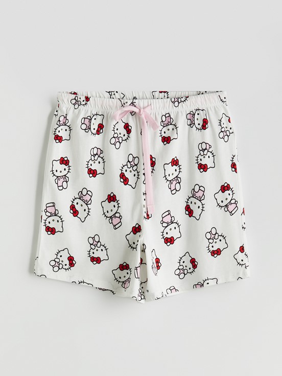 Şortlu Pijama Takımı EKRU BASKILI