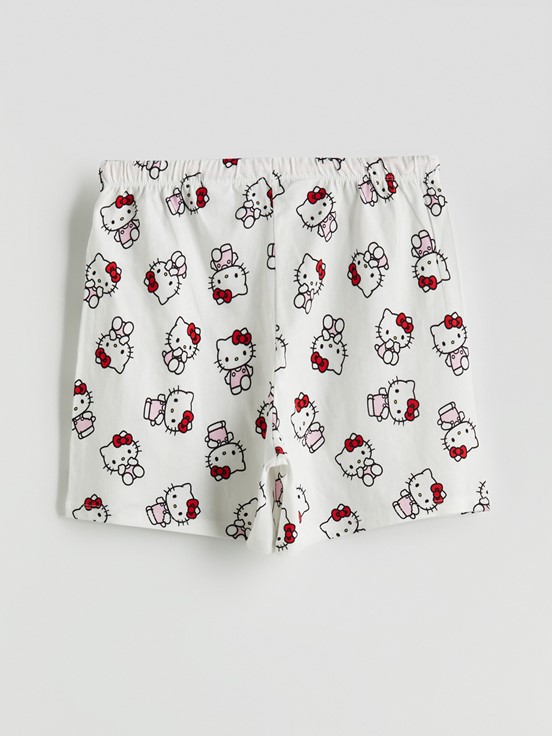 Şortlu Pijama Takımı EKRU BASKILI