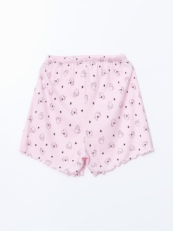 Şortlu Pijama Takımı PEMBE BASKILI