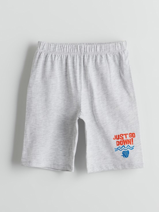 Şortlu Pijama Takımı ORTA MAVİ BASKILI