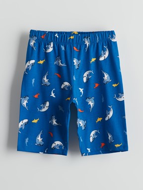 Şortlu Pijama Takımı ORTA MAVİ BASKILI
