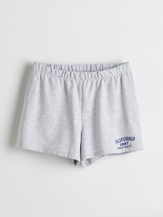 Şortlu Pijama Takımı GRİ MELANJ