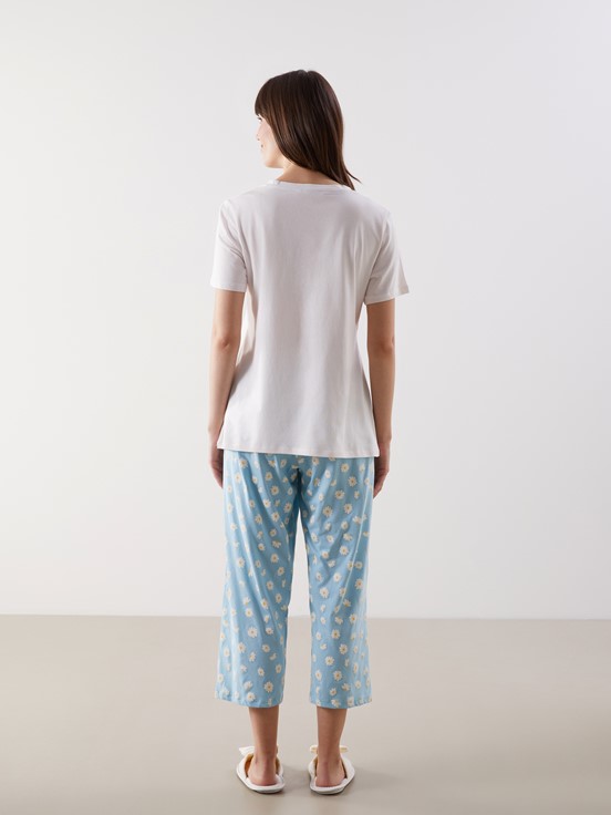 Kaprili Pijama Takımı MAVİ BASKILI