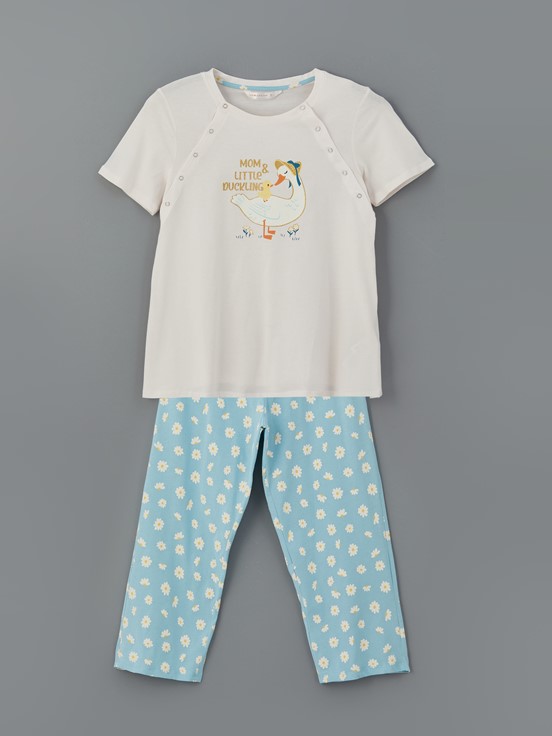 Kaprili Pijama Takımı MAVİ BASKILI