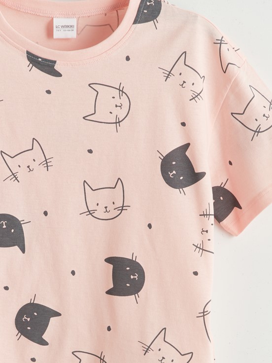 Şortlu Pijama Takımı PEMBE BASKILI