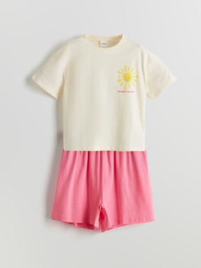 Şortlu Pijama Takımı KREM