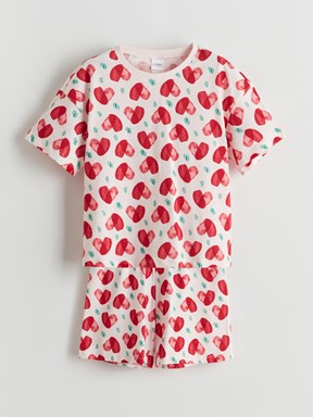 Şortlu Pijama Takımı UÇUK PEMBE BASKILI