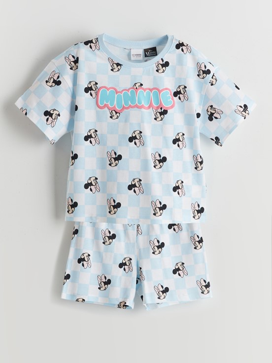 Şortlu Pijama Takımı BEYAZ BASKILI