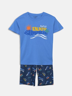 Şortlu Pijama Takımı ORTA MAVİ