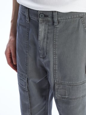 LCW CLASSIC Rahat Kalıp Gabardin Erkek Kargo Pantolon MAT HAKİ
