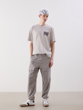 LCW CLASSIC Rahat Kalıp Gabardin Erkek Kargo Pantolon MAT HAKİ