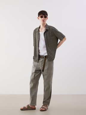 LCW CLASSIC Rahat Kalıp Gabardin Erkek Kargo Pantolon MAT HAKİ