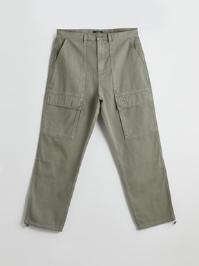 LCW CLASSIC Rahat Kalıp Gabardin Erkek Kargo Pantolon MAT HAKİ