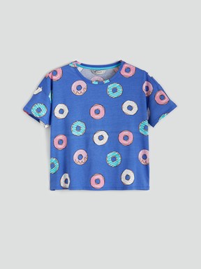 Şortlu Pijama Takımı MAVİ BASKILI