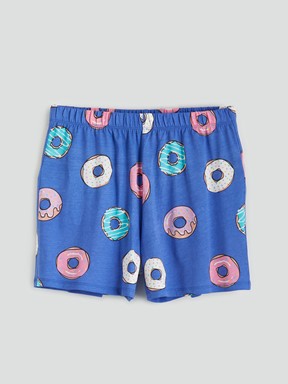 Şortlu Pijama Takımı MAVİ BASKILI