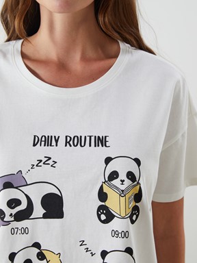 Kaprili Pijama Takımı LİLA BASKILI