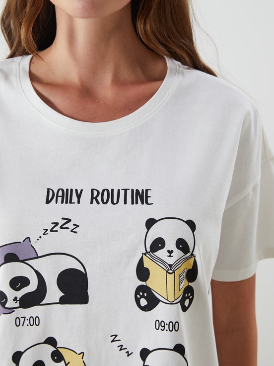 Kaprili Pijama Takımı LİLA BASKILI