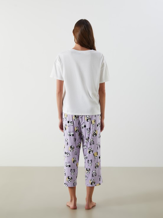 Kaprili Pijama Takımı LİLA BASKILI