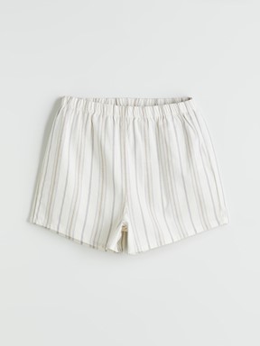 Şortlu Pijama Takımı EKRU ÇİZGİLİ