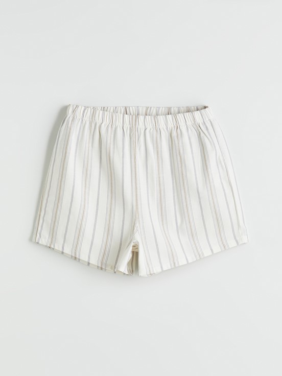 Şortlu Pijama Takımı EKRU ÇİZGİLİ