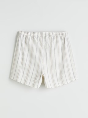 Şortlu Pijama Takımı EKRU ÇİZGİLİ