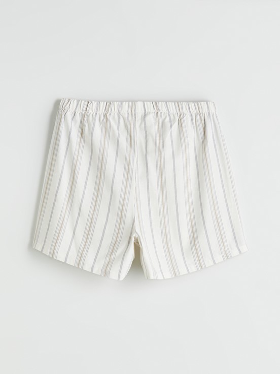 Şortlu Pijama Takımı EKRU ÇİZGİLİ