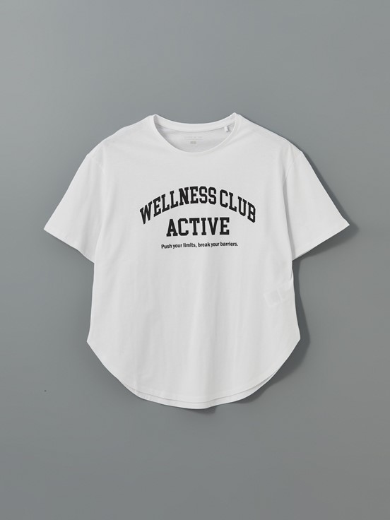 LCW ACTIVE Bisiklet Yaka Baskılı Kadın Spor Tişört BUXE BEYAZI