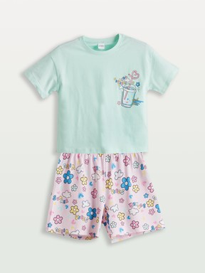 Şortlu Pijama Takımı UÇUK SUYEŞİLİ