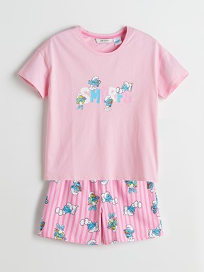 Şortlu Pijama Takımı PEMBE BASKILI