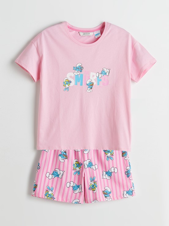 Şortlu Pijama Takımı PEMBE BASKILI