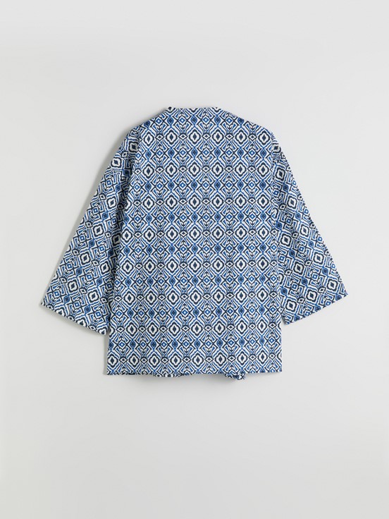 Kimono MAVİ BASKILI