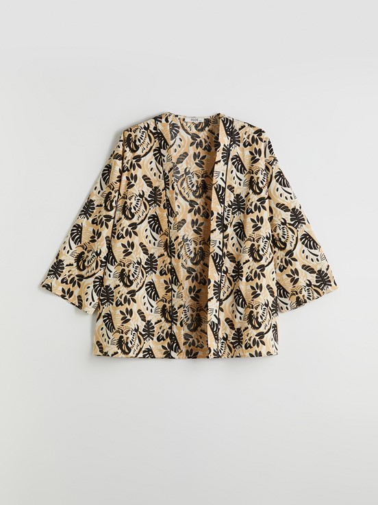 Kimono KAHVERENGİ BASKILI