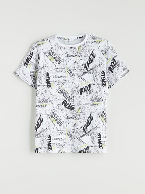 Şortlu Pijama Takımı BEYAZ BASKILI